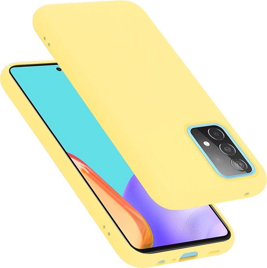 Cadorabo Hoesje geschikt voor Samsung Galaxy A52 (4G / 5G) / A52s in LIQUID GEEL - Beschermhoes gemaakt van flexibel TPU silicone Case Cover