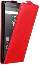Cadorabo Hoesje geschikt voor Sony Xperia Z5 in APPEL ROOD - Beschermhoes in flip design Case Cover met magnetische sluiting