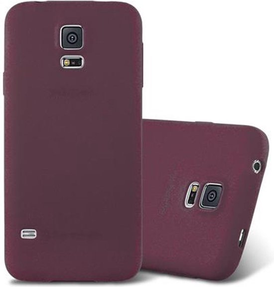Cadorabo Hoesje geschikt voor Samsung Galaxy S5 / S5 NEO in FROST BORDEAUX PAARS - Beschermhoes gemaakt van flexibel TPU silicone Case Cover