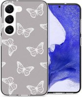 iMoshion Hoesje Geschikt voor Samsung Galaxy S23 Plus Hoesje Siliconen - iMoshion Design hoesje - Grijs / Butterfly