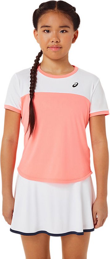 Asics Top SS Junior Girls Roze Wit