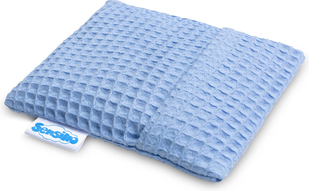 Goedkoopste Sensillo Baby Premium Kersenpittenzak Wafel - 100 katoen - Kruik gevuld met Kersenpitten - 13 cm x 16 cm - Blauw