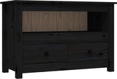 vidaXL - Tv-meubel - 79x35x52 - cm - massief - grenenhout - zwart