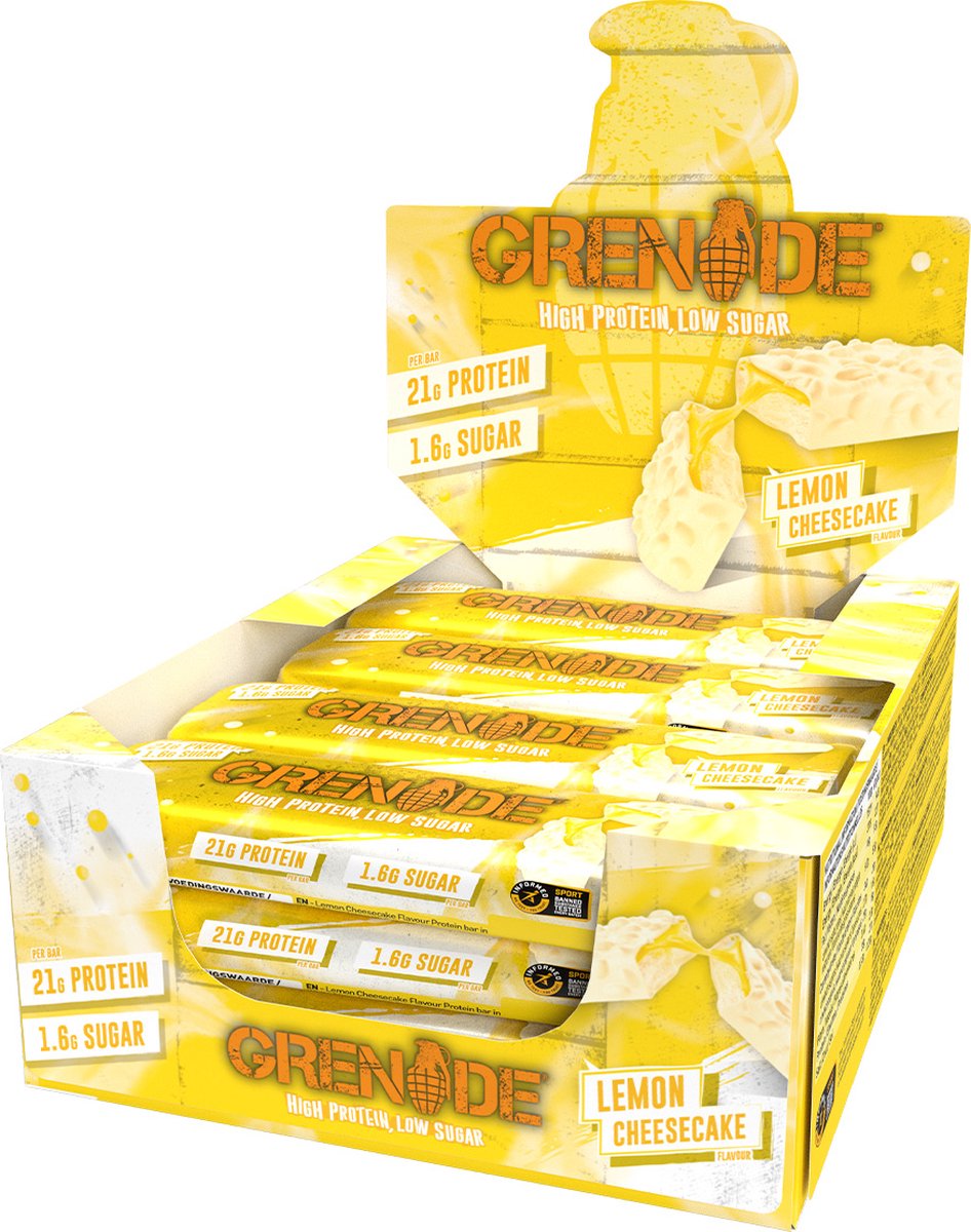 Goedkoopste Grenade Carb Killa Bars - Proteine repen - Lemon Cheesecake - 12 Eiwitrepen (720 gram