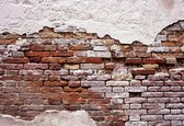 Fotobehang - Oude Industriële Bakstenen Muur - Stenen - Vliesbehang - 416 x 254 cm