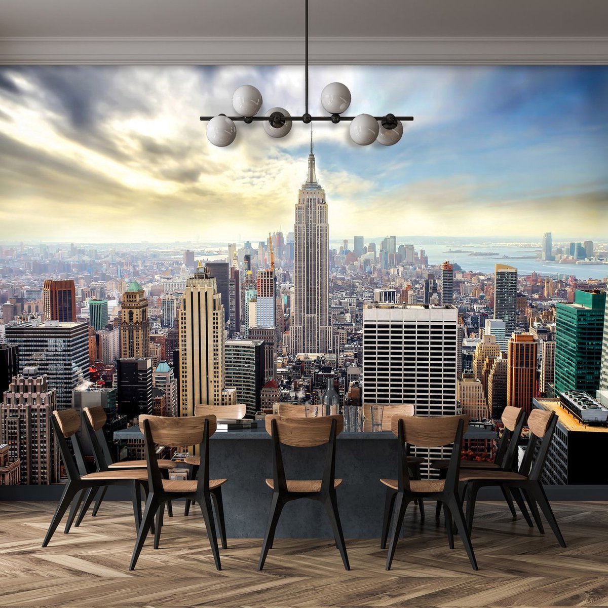 Panneau Décoratif En Tissu 'Empire State Building' New York - 18 X 18 Pouces (env. 46x46 Cm)