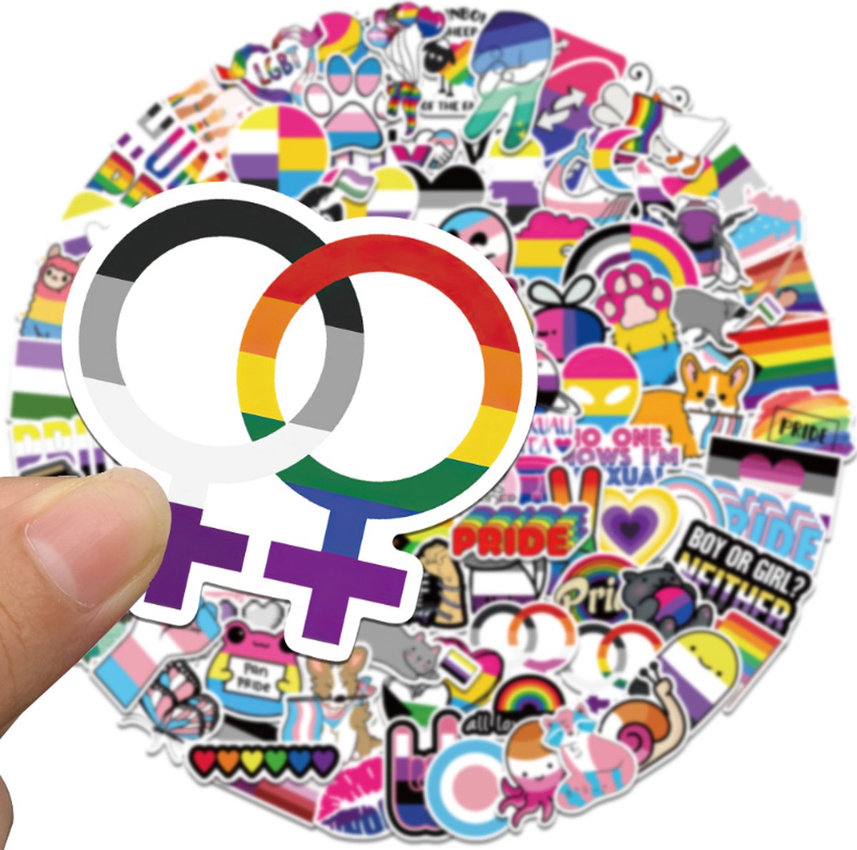 Daily Essentialz Regenboog Stickers - LGBTQ - Pride Stickers - Gay Pride - Skate stickers - Skateboard Stickers - Stickers volwassenen - Bullet Journal Stickers - 50 stuks — afbeelding 5