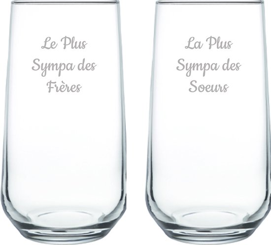 Drinkglas gegraveerd - 47cl - Le Plus Sympa des Frères & La Plus Sympa ...