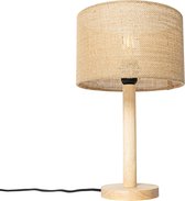 QAZQA mels - Landelijke Tafellamp - 1 lichts - H 41 cm - Naturel - Woonkamer | Slaapkamer | Keuken