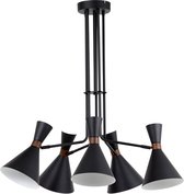 Light & Living Hanglamp Hoodies - 5-Lamps - Mat Zwart