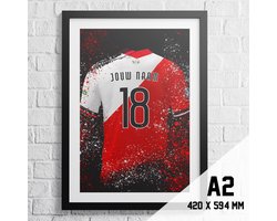 Utrecht Voetbal Poster - Gepersonaliseerd met jouw naam - Voetbal Shirt Poster - A2+ Formaat 43,2 x 61 cm - Een uniek voetbal cadeau
