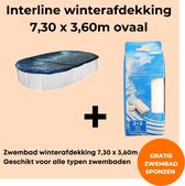 Interline winterafdekking - Winterafdekking 7,30 x 3,60m ovaal - Voor alle typen zwembaden - Vertraagt verdamping - Verminderd verbruik chloor - Inclusief gratis zwembadspons
