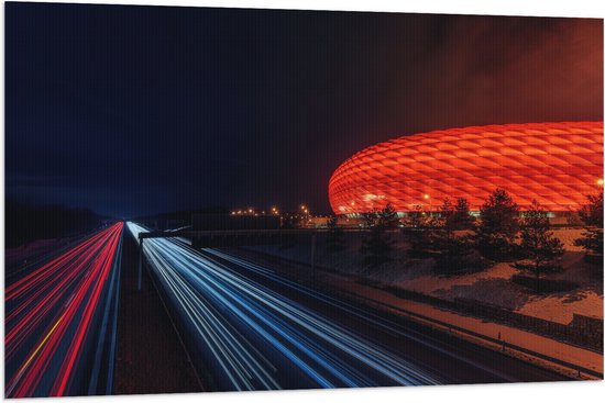 WallClassics – Drapeau – Arena la nuit – Allemagne – 120 x 80 cm Photo sur drapeau en polyester