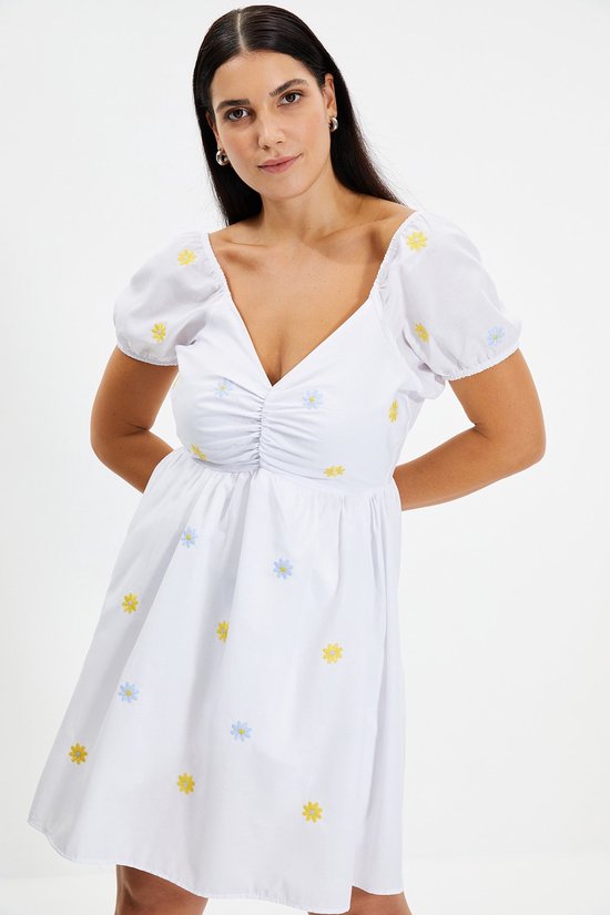 AUSELILY Zomer Jurk Dames Lang V-hals Maxi-Jurk Dames Zomer Ruches