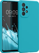 kwmobile telefoonhoesje geschikt voor Samsung Galaxy A33 5G - Hoesje met siliconen coating - Smartphone case in ijsblauw