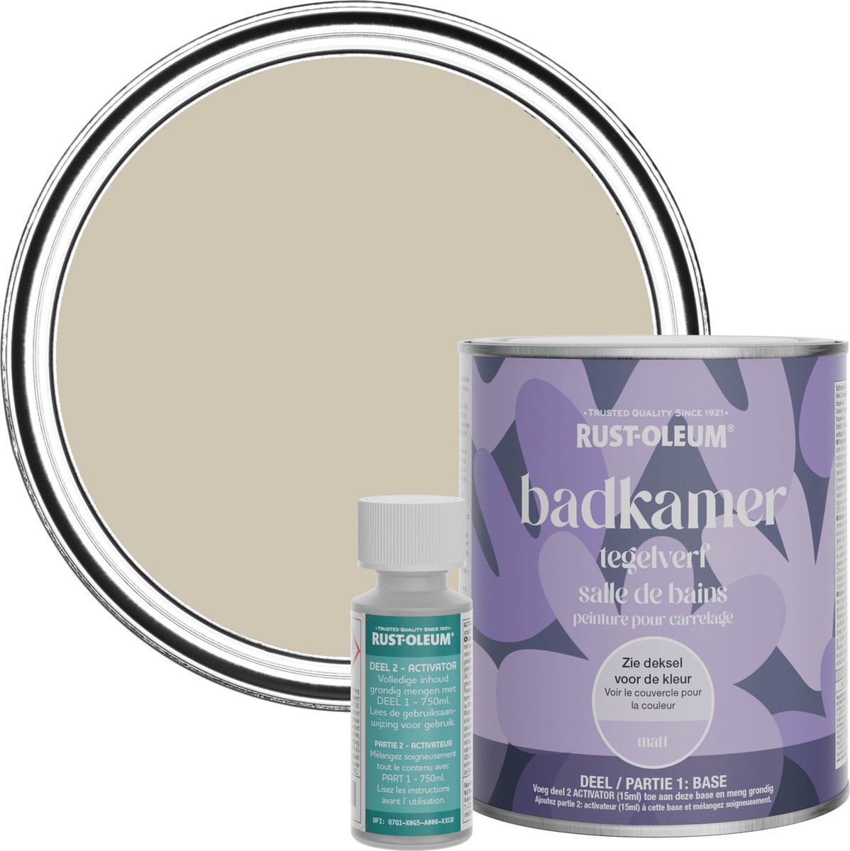 Rust-Oleum Grijs Badkamer Tegelverf Matt - Schemering 750ml