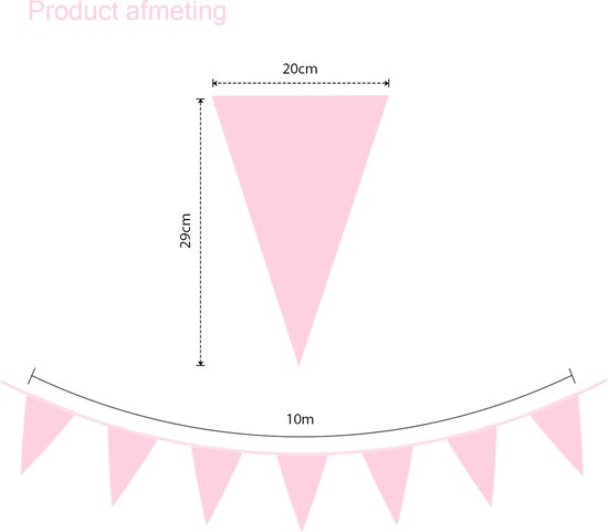 Slingers Vlaggenlijn Roze 10 Meter Gender Reveal Verjaardag Voor Binnen En Buiten - BTH