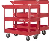 AREBOS 2x Werkplaatswagen Gereedschapswagen atelierwagen rolwagen met 3 Laden