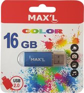 Max'L Color USB 2.0 16GB  kleur Blauw