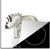 KitchenYeah® Inductie beschermer 78x78 cm - Kinderkamer - Triceratops - Dinosaurus - Jongens - Meisjes - Kids - Kookplaataccessoires - Afdekplaat voor kookplaat - Inductiebeschermer - Inductiemat - Inductieplaat mat