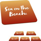 Onderzetters voor glazen - Sex on the beach - Quotes - Cocktail - Drank - Tekst - 10x10 cm - Glasonderzetters - 6 stuks