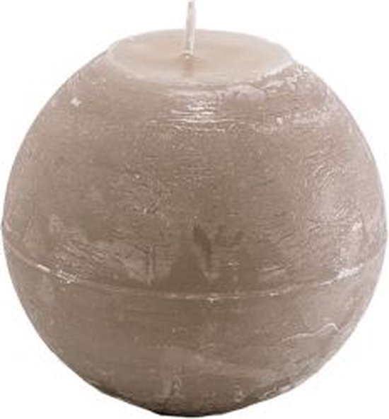 Bougie boule - Pierre - diamètre 12 cm - paraffine - lot de 2