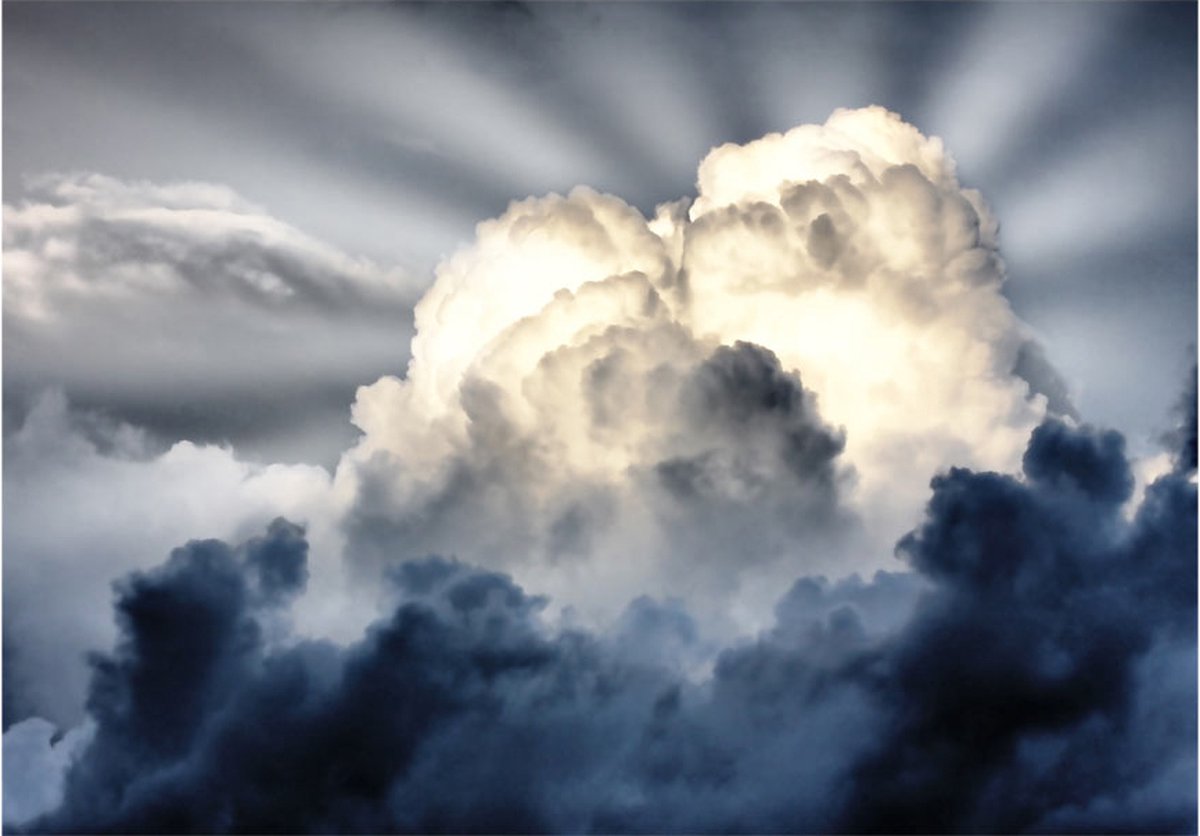 Fotobehang - Stralen in de lucht.