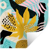 Muurstickers - Sticker Folie - Bladeren - Patroon - Kleuren - Kids - Meisjes - Kinderen - 100x100 cm - Plakfolie - Muurstickers Kinderkamer - Zelfklevend Behang XXL - Zelfklevend behangpapier - Stickerfolie