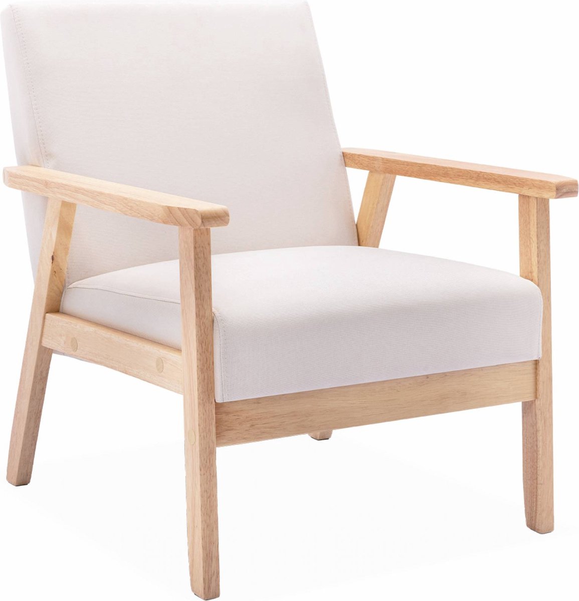 sweeek - Fauteuil van hout met stoffen zitting - isak