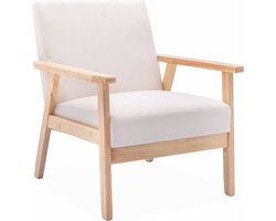 sweeek - Fauteuil van hout met stoffen zitting - isak
