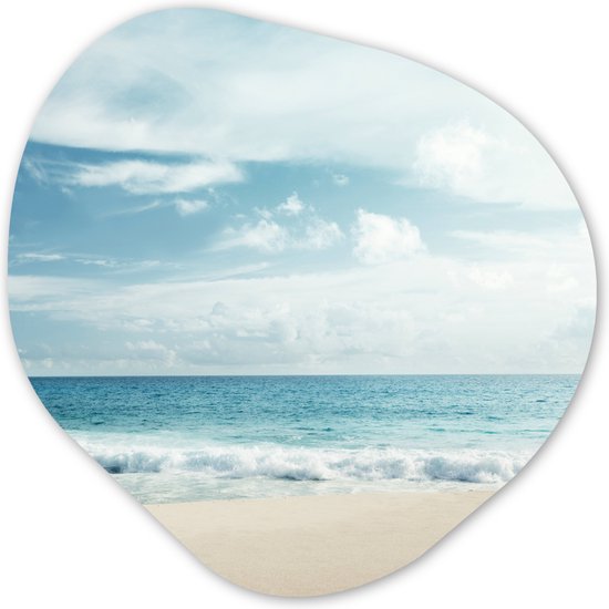 Décoration murale Organique - Décoration murale Plastique - Peinture Organique - Plage - Mer - Été - 90x90 cm - Forme Miroir Organique sur Plastique