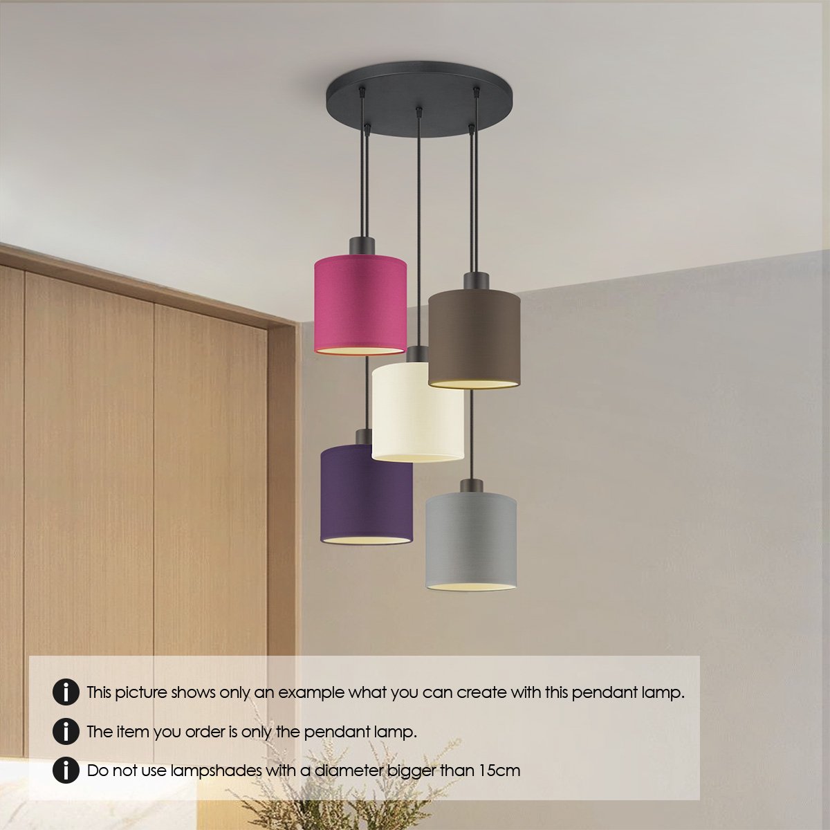 Paco Home -pendellamp, E27, lamp voor woonkamer