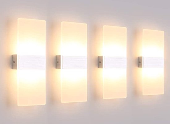 Miles Mand lila LED Wandlamp Binnen 12 W Wandlamp Acryl Wandverlichting Modern voor  Woonkamer... | bol.com