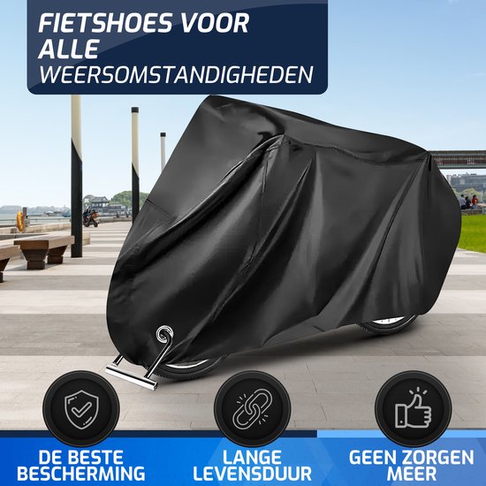 Easavida Fietshoes voor 1/2 fietsen - Fietsbeschermhoes - Waterdicht - 200 x 85 x 110 cm - Inclusief Opbergtas van Easavida — afbeelding 3