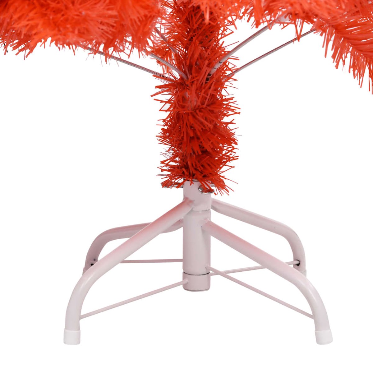 Prolenta Premium - Kunstkerstboom met LED's en standaard 150 cm PVC rood