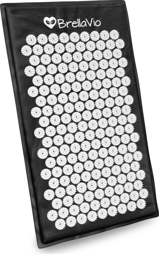 BrellaVio Spijkermat - Zwart - 74x44 cm - Acupressuur Mat - Acupunctuur Spijkerbed - Shakti Massage