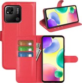 Xiaomi Redmi 10A Hoesje - MobyDefend Kunstleren Wallet Book Case (Sluiting Voorkant) - Rood - GSM Hoesje - Telefoonhoesje Geschikt Voor Xiaomi Redmi 10A