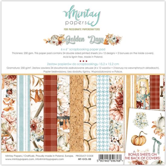 Foto: Mintay paper pad golden days 15 2 x 15 2 cm