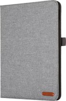 Case2go - Tablet hoes geschikt voor iPad 10 10.9 (2022) - Bookcase van spijkerstof met magneetsluiting en pasjeshouder - Grijs