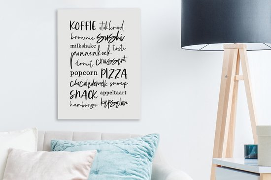 Toile Peinture Cuisine - Citations - Nourriture - 30x40 cm - Décoration murale