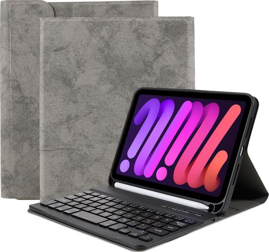 Coque clavier Apple iPad Mini 6 2021 - 8,3 pouces - Étui clavier Bluetooth  Vintage -... | bol.com