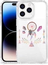 Smartphone hoesje Geschikt voor Apple iPhone 14 Pro Max Mobiel Case met transparante rand Boho Dreamcatcher