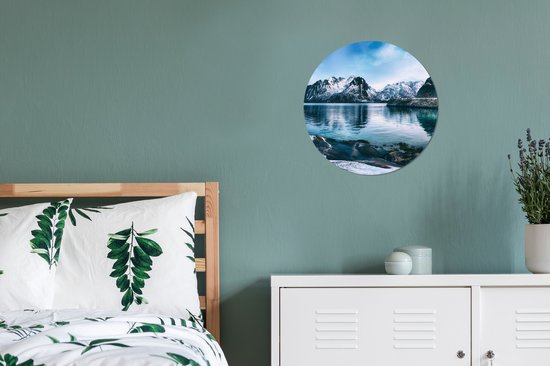 WallCircle - Cercle Mural - Cercle Mural - Water - Montagnes - Nature - Aluminium - Dibond - 30x30 cm - Intérieur et Extérieur