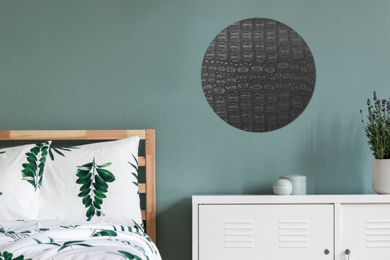 WallCircle - Wall Circle - Wall Circle - Cuir - Structure - Peau Animale - Aluminium - Dibond - 60x60 cm - Intérieur et Extérieur
