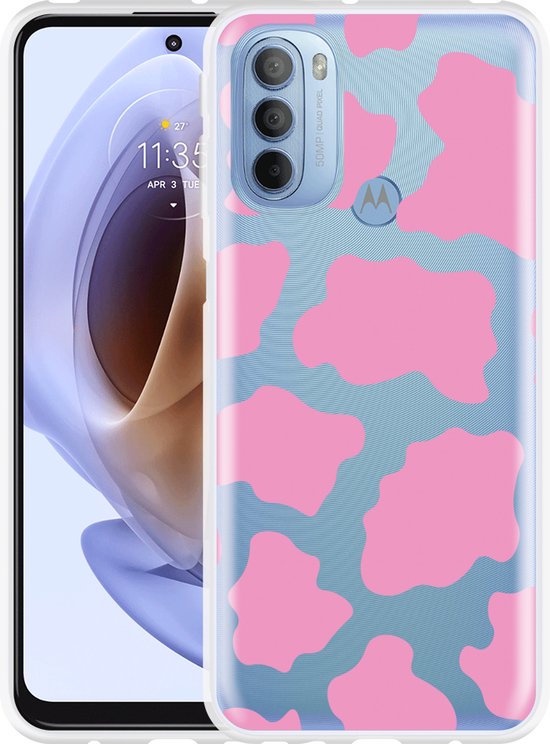 FDHYFGDY Beschermhoes voor Motorola Moto G85, transparant, siliconen, schokbestendig, dun en zacht, TPU