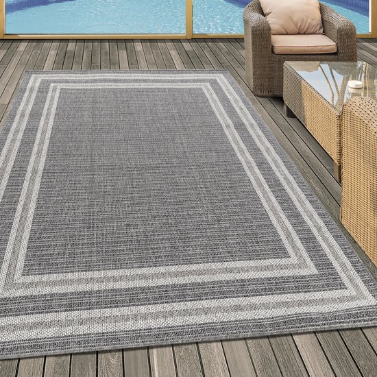 Aruba - Buitenkleed - Weerbestendig Vloerkleed - In & Outdoor - Grijs- 160x230 CM