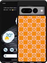 Google Pixel 7 Pro Hardcase hoesje Bloemetjes Dambordpatroon - Designed by Cazy