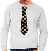Bellatio Decorations thema verkleed sweater / trui sterretjes stropdas - heren XXL