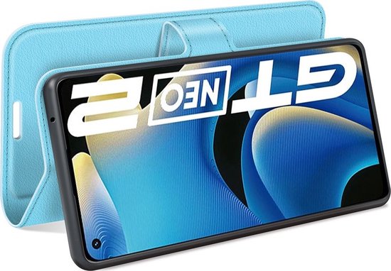 Étui Realme GT Neo 3T - Mobigear - Série Classic - Bookcase en similicuir - Blauw - Étui adapté pour Realme GT Neo 3T