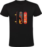 Skateboard vuur Dames T-shirt | sport | skaten | halfpipe | Zwart